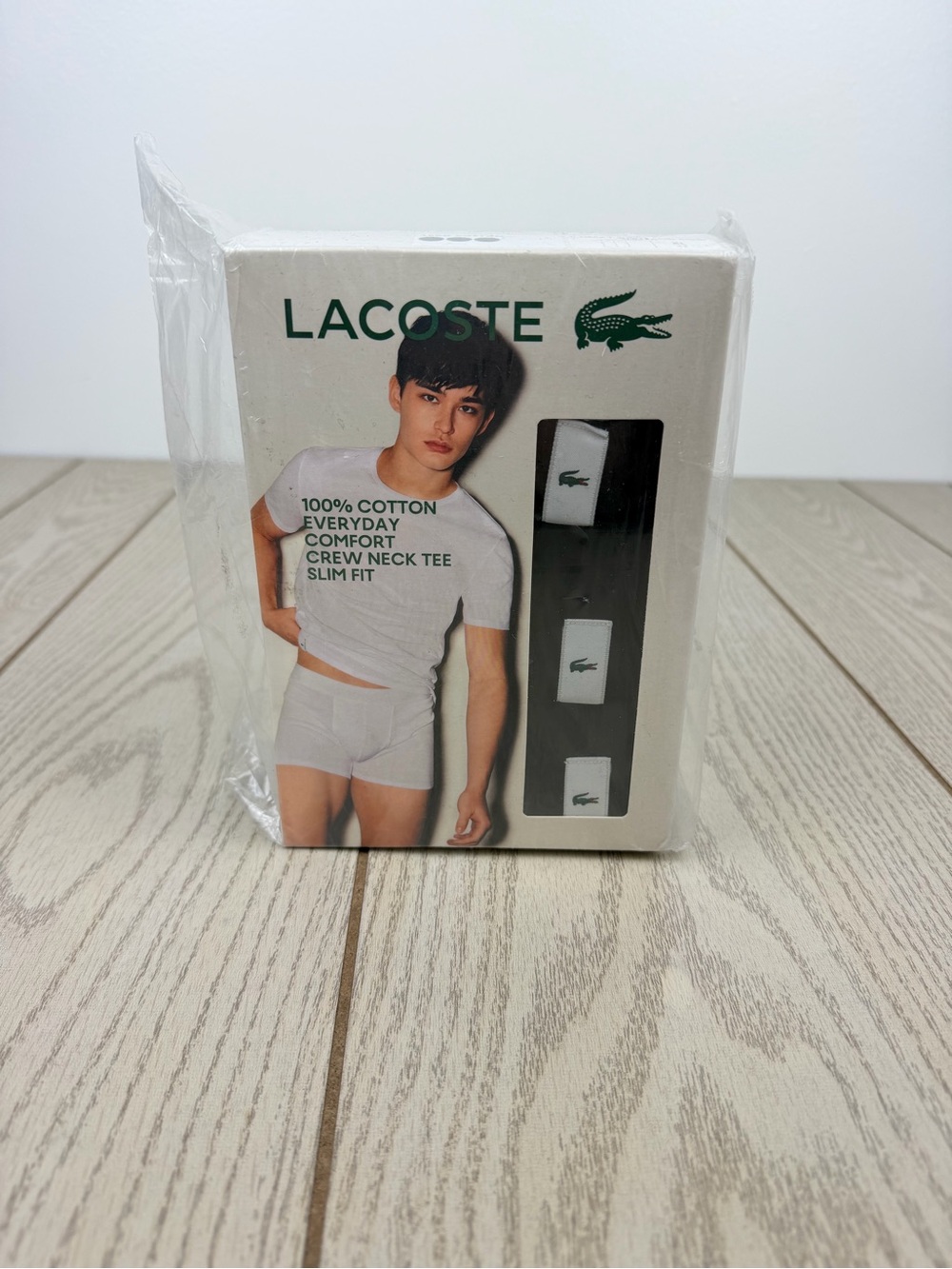 Lacoste Men's 3 pack 100% Cotton Slim Fit Comfort Crew Neck Tee XL Black $46